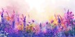 Watercolor banner, spring meadow, wildflowers in bloom, vibrant hues, sunrise glow, wide format. 