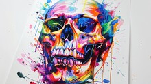 A Painting Of A Skull