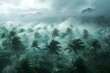 Powerful Tropical Storm Shapes Lush Rainforest Landscape with Intense Winds and Torrential Rainfall