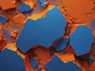 Sticker - orange and blue marble texture