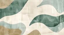 Abstract Japandi Design Painting Background Art Illustration - Mint Green White Beige Texture, Minimalist Japanese Scandinavian Style