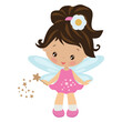 Beautiful little garden fairy girl vector cartoon illustration