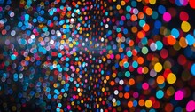 Abstraction Of Bright Multicolored Light Dots On A Black Background Generated AI