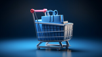 Canvas Print - E-commerce Website shopping icon 3d