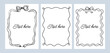 © Mariia - Set bow frames template with space for text. Hand drawn black frames with cute bow isolated on background. Horizontal square wave border frame card