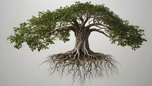 Tree With Roots Isolated