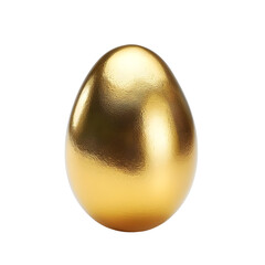 Fototapete - Beautiful one big realistic 3D Easter egg painted on gold with soft shadows isolated on white paper background - high quality greeting card template in vector with amazing shiny surface