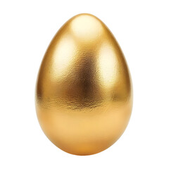 Fototapete - Beautiful one big realistic 3D Easter egg painted on gold with soft shadows isolated on white paper background - high quality greeting card template in vector with amazing shiny surface
