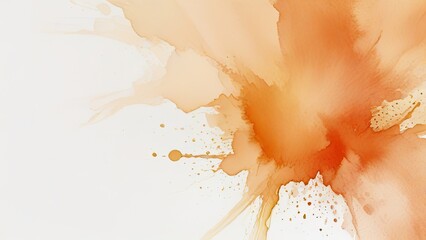 Wall Mural - abstract spalsh orange watercolor paint background illustrtaion