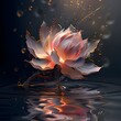 water lily in the night. Generative AI