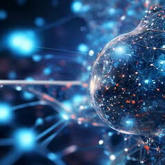 Wall Mural - big data concept. digital neural network cyberspace of future. abstract business 3d illustration
