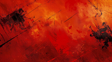 Poster - Abstract background image with red and orange colors using harsh lines and shapes representing anger.