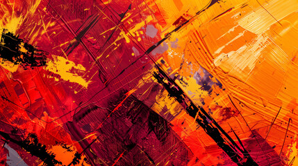 Poster - Abstract background image with red and orange colors using harsh lines and shapes representing anger.