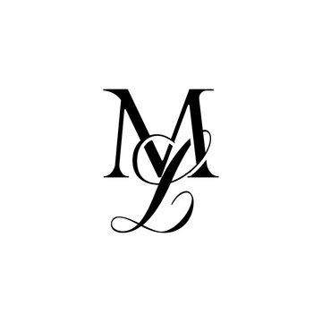 Initial Mixed Letter Logo. Logotype design. Simple Luxury Black Flat Vector ML