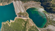 Aerial view Machacura Dam in Region Maule, Chile