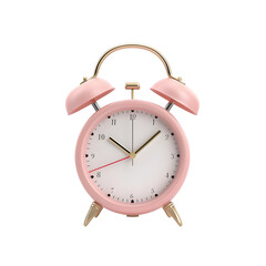 3D render alarm clock hurry up, ringing watches. Morning alert, time countdown, last chance sale or deadline concept, Illustration in cartoon plastic style PNG format