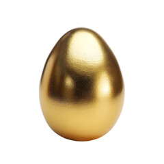 Fototapete - Beautiful one big realistic 3D Easter egg painted on gold with soft shadows isolated on alpha background - high quality greeting card template with amazing shiny surface