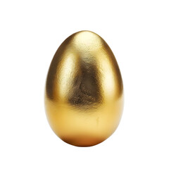 Fototapete - Beautiful one big realistic 3D Easter egg painted on gold with soft shadows isolated on white paper background - high quality greeting card template in vector with amazing shiny surface