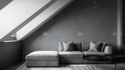 Canvas Print - minimalist grey interior