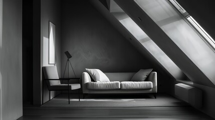 Canvas Print - minimalist grey interior