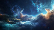 blue space galaxy cosmic-themed wallpapers and stunning sci-fi visuals