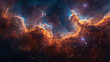 Planets, stars and galaxies in outer space abstract space background