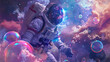 © ShinneProject - astronaut bubbles in outer space colorfur space cosmic-themed wallpapers and stunning sci-fi visuals