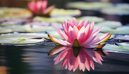 Sticker - Pink Lotus in Clear Water