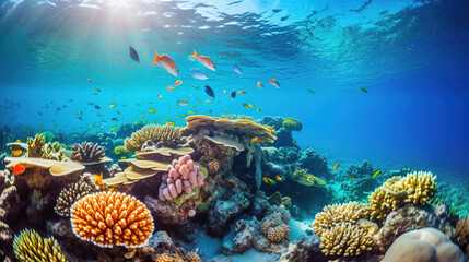 Wall Mural - underwater scene of coral.