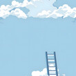 Step ladder leading to clouds . Growth, future, development concept. 