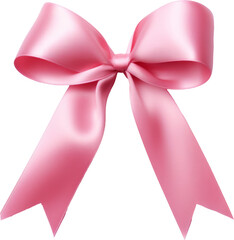 Wall Mural - pink satin ribbon bow isolated on white or transparent background,transparency