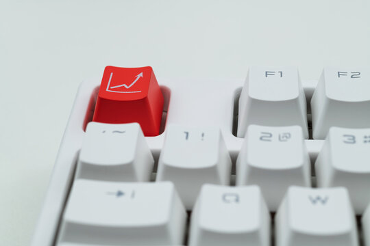 Modern keyboard with upward trend button