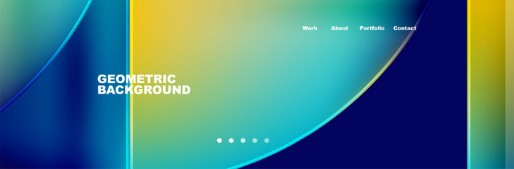Poster - A geometric background featuring a gradient of electric blue and yellow colors, reminiscent of the sky meeting the horizon. Perfect for display devices or as a wallpaper for a laptop