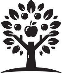 Wall Mural - Apple tree vector logo icon  silhouette  (29).eps