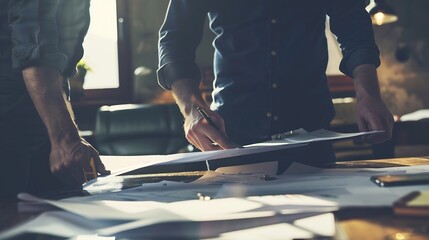 Poster - Generative AI : Businessmen working together on projects