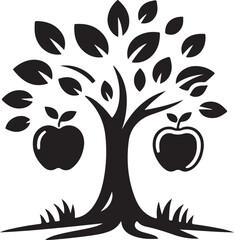 Wall Mural - Apple tree vector logo icon  silhouette  (50).eps
