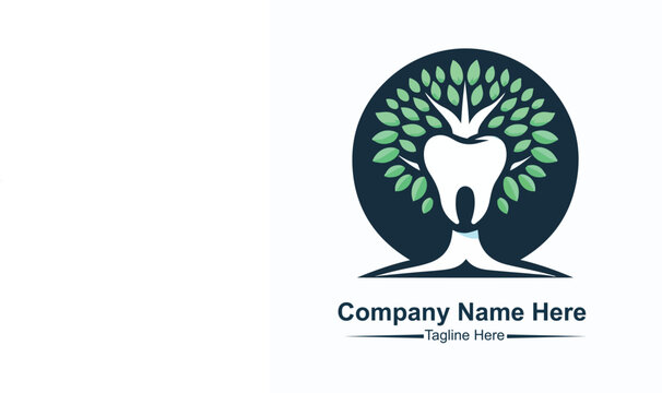 tree dental logo design concept template, vector dental, tree logo dental logo simple 