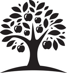 Wall Mural - Apple tree vector logo icon  silhouette  (72).eps