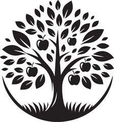 Wall Mural - Apple tree vector logo icon  silhouette  (78).eps