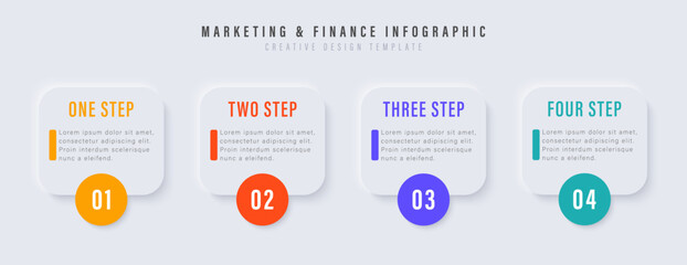 Naklejka na meble Infographic elements design template, business concept with 4 steps or options, can be used for workflow layout, diagram, annual report, web design.Creative banner, label vector.