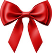 red satin ribbon bow isolated on white or transparent background,transparency