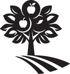 Sticker - Apple tree vector logo icon  silhouette  (119).eps