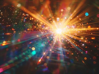 Poster - Abstract Hyper-Real Sun Burst Captured in Vivid Colors and Brilliant Lights