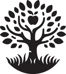 Wall Mural - Apple tree vector logo icon  silhouette  (134).eps