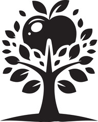 Wall Mural - Apple tree vector logo icon  silhouette  (143).eps