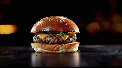 Decadent Gourmet Delights: Appetizing Product Photography of Gourmet Burgers with Premium Foie Gras Toppings on Wooden Board Plates