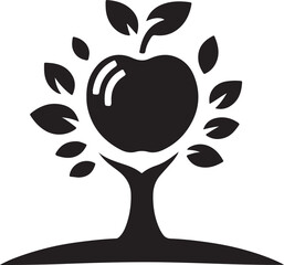 Wall Mural - Apple tree vector logo icon  silhouette  (179).eps