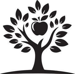 Sticker - Apple tree vector logo icon  silhouette  (194).eps