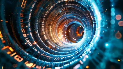 Poster - Abstract technology and data circle background