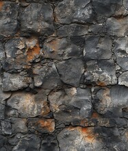 Rugged Black And Orange Rock Texture